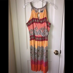 Colorful Valerie Bertinelli Halter Dress Sz: L
